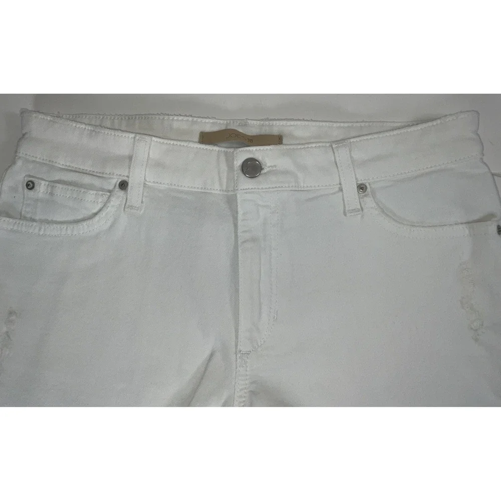 NWT Women's Joe's Jeans The Lover Mid‎ Rise Baggy Shorts Distressed White 28X3.5